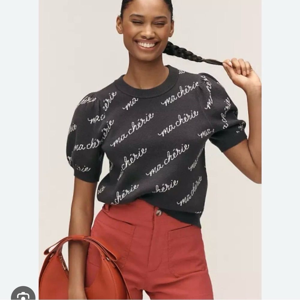 NWT Maeve The Maxine Puff Sleeve Sweater Tee